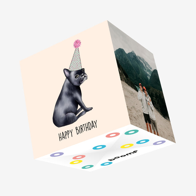 Frenchie Birthday Confetti-exploding Greetings Card