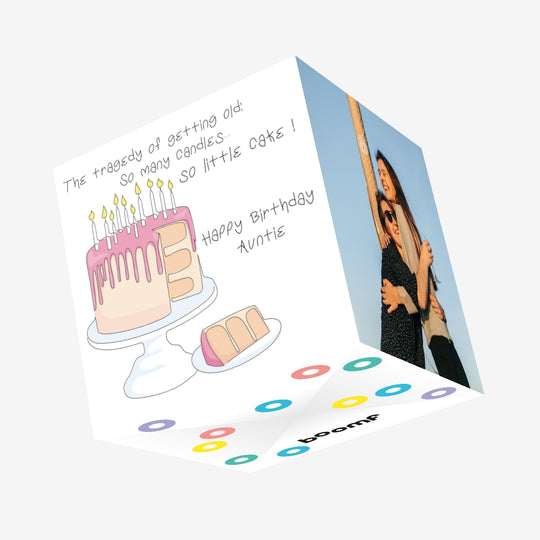 So Many Candles So Little Cake Happy Birthday Auntie Confetti-exploding Greetings Card