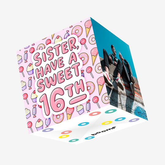 Sister Have A Sweet 16th Birthday Confetti-exploding Greetings Card