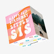 Little Sis Orange And Pink Swirls 16th Birthday Confetti-exploding Greetings Card
