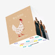 Cute Chiken Merry Christmas And Happy New Year Confetti-exploding Greetings Card