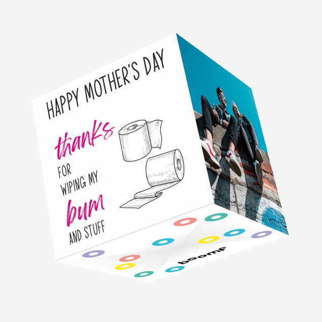 Thanks For Wiping My Bum Mother's Day Confetti-exploding Greetings Card