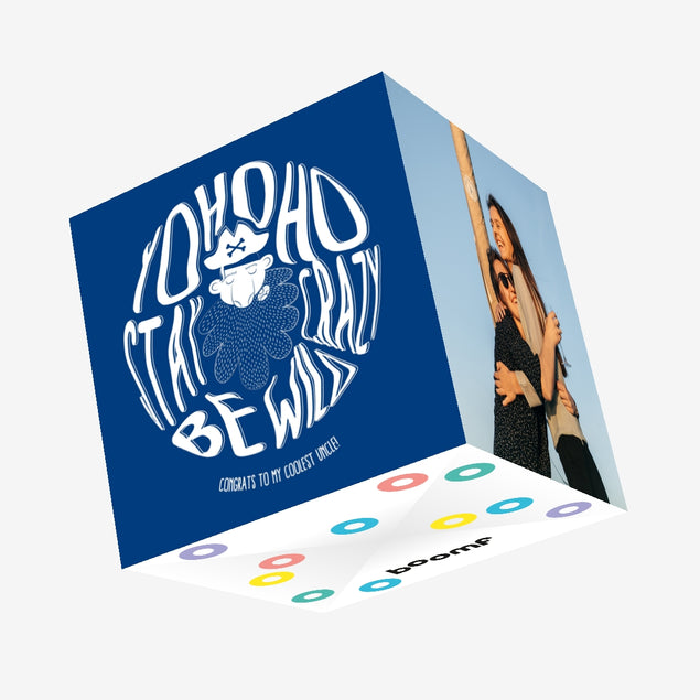 Yo Ho Ho Congrats Uncle Singing Pirate Confetti-exploding Greetings Card