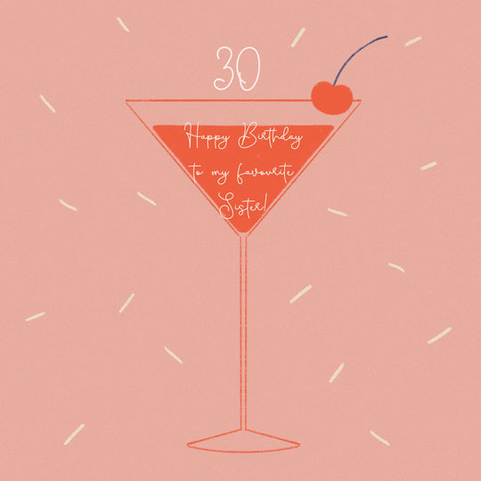 Red Cocktail Happy 30th Birthday To My Favorite Sister