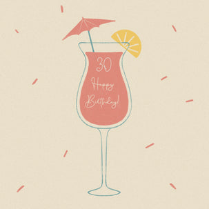 Minimalist Cocktail Happy 30th Birthday