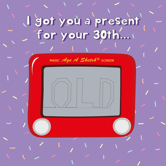 Etch A Sketch Happy 30th Birthday Card