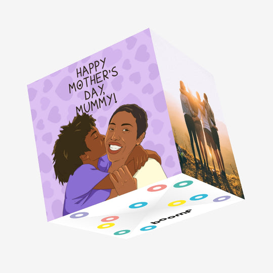 Happy Mother's Day Mummy Purple Confetti-exploding Greetings Card