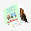 Blue Tractor Happy Valentine's Day Confetti-exploding Greetings Card
