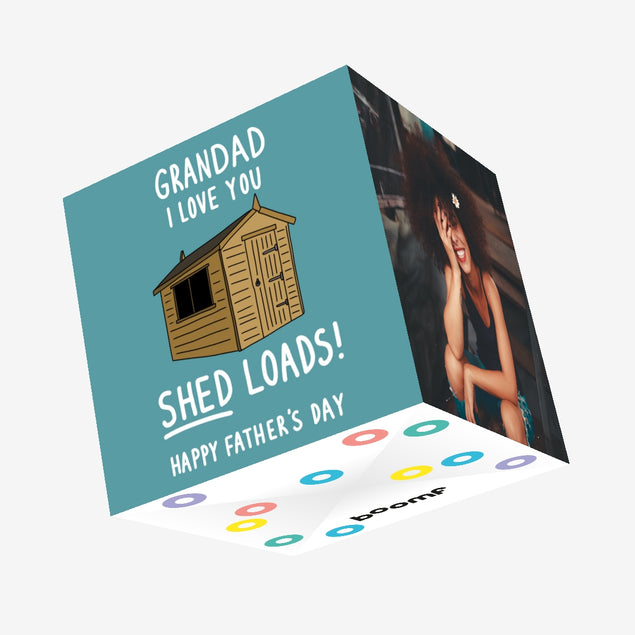 Grandad I Love You Shed Loads Father's Day Confetti-exploding Greetings Card