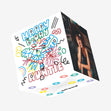 Happy Birthday Auntie Crayon Tropical Leaves And Parrot Confetti-exploding Greetings Card
