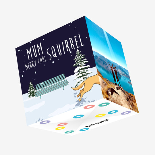 Mum Distracted Dog Squirrel Christmas Confetti-exploding Greetings Card