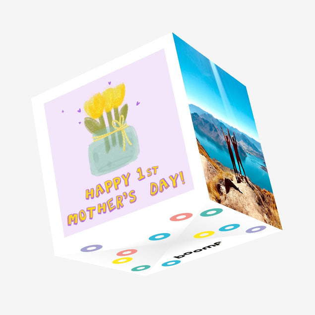 Cute Tulips Happy First Mother's Day Confetti-exploding Greetings Card