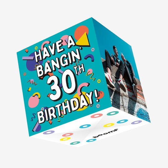 Geometric Shapes Have A Bangin' 30th Birthday Confetti-exploding Greetings Card