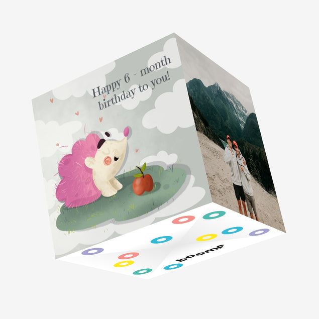 Pink Hedgehog Happy Birthday Confetti-exploding Greetings Card