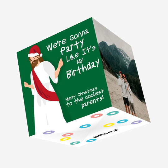 Jesus Merry Christmas To The Coolest Parents Confetti-exploding Greetings Card
