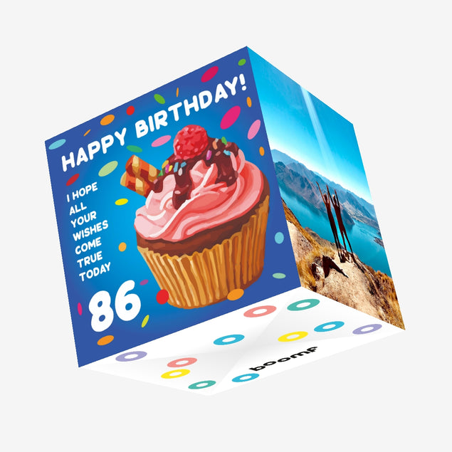 Happy 86th Birthday Cupcake Confetti-exploding Greetings Card
