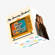 Retro TV Happy 60th Birthday My Amazing Brother Confetti-exploding Greetings Card