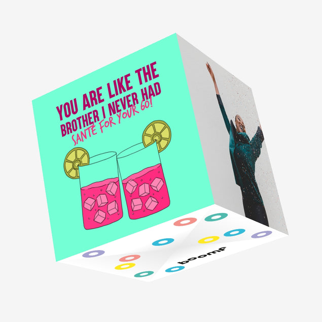 Sante For Your 60th Birthday Sister Confetti-exploding Greetings Card