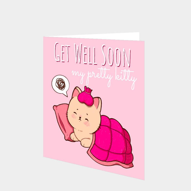 Get Well My Pretty Kitty Card