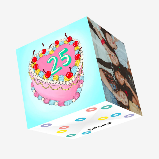 25 Birthday Cake Confetti-exploding Greetings Card