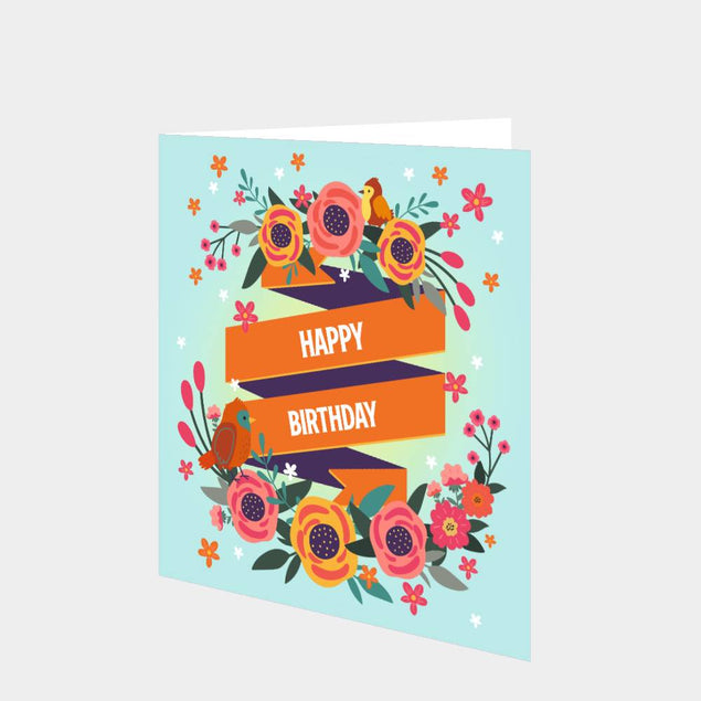 Happy Birthday Birds Card
