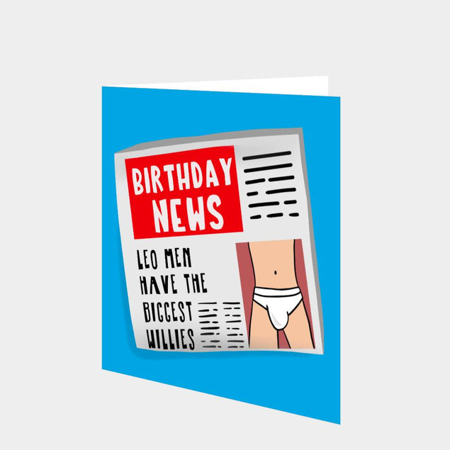 Leo Men Have The Biggest Willies Card
