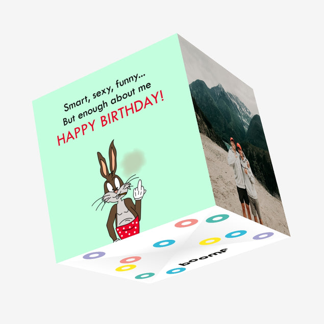 Bugs Bunny Humor Happy Birthday Confetti-exploding Greetings Card