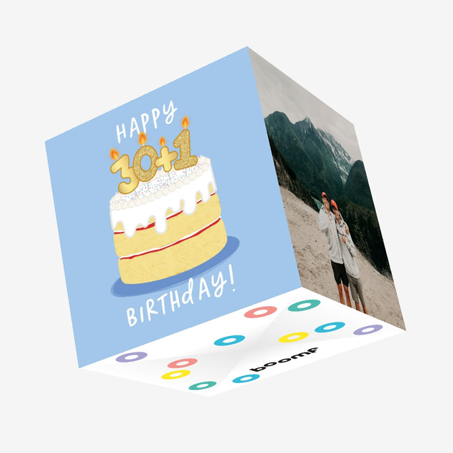 Happy Birthday 30 + 1 Confetti-exploding Greetings Card