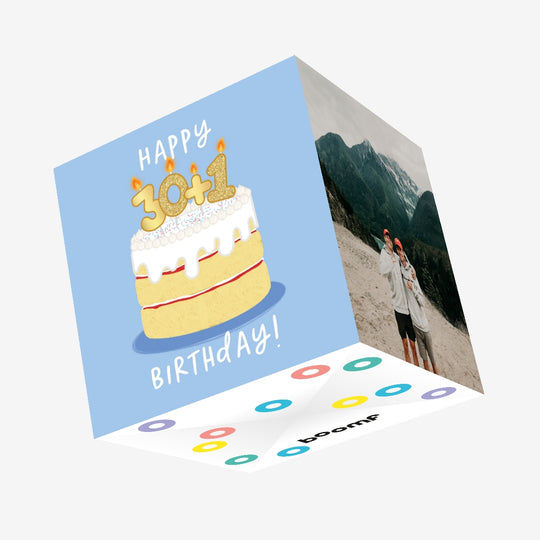 Happy Birthday 30 + 1 Confetti-exploding Greetings Card
