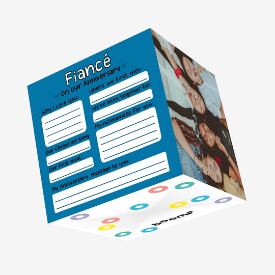 Happy Anniversary Fiance Love Form Confetti-exploding Greetings Card