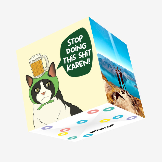 Stop Doing This Shit Funny Cat St. Patrick's Day Confetti-exploding Greetings Card
