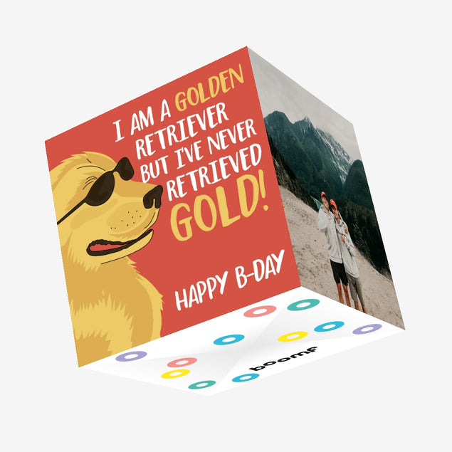 Golden Retriever Birthday Confetti-exploding Greetings Card