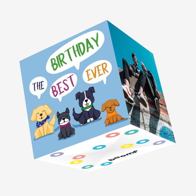 Happy Birthday Dogs Confetti-exploding Greetings Card