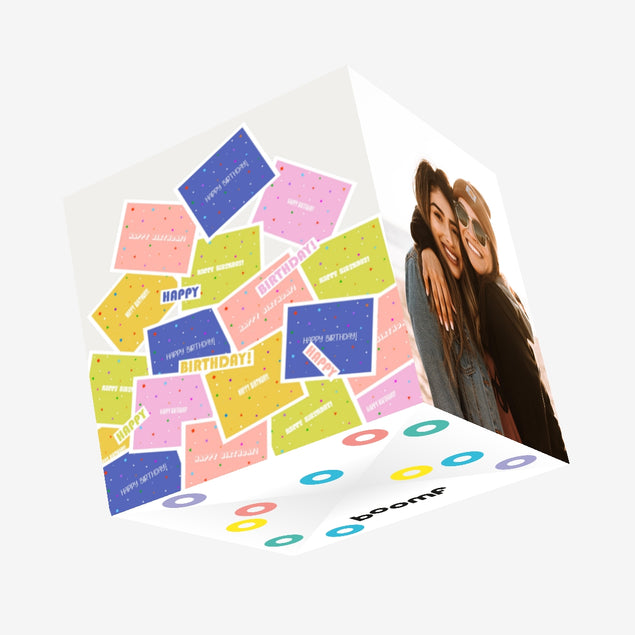 Happy Birthday Colourful s Confetti-exploding Greetings Card – Boomf