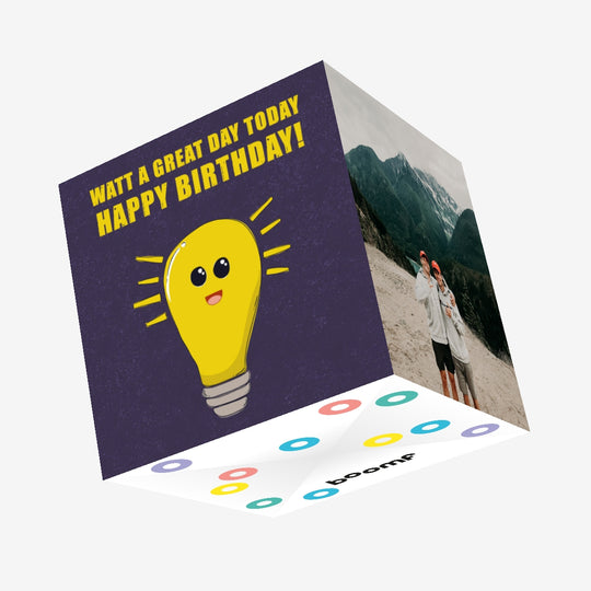 Lamp Great Day Today Birthday Confetti-exploding Greetings Card