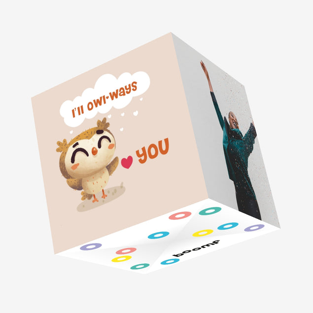I'll Owl-Ways Love You Cute Owl Valentine's Day Confetti-exploding Greetings Card