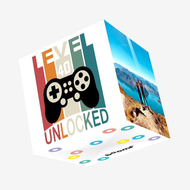 Happy 40th Birthday Level Up Confetti-exploding Greetings Card