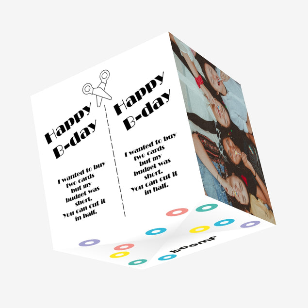 Happy Birthday Cut It Half Confetti-exploding Greetings Card