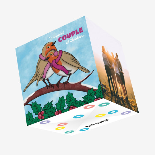 Christmas Robins Special Couple Female Confetti-exploding Greetings Card