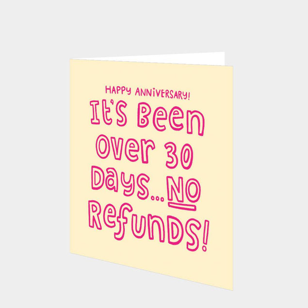 Anniversary No Refunds Card