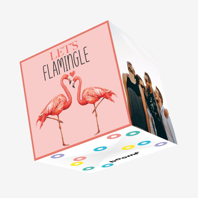 Let's Flamingle Flamingo Couple Valentine's Day Confetti-exploding Greetings Card