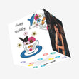 Vintage Cup Of Tea Birthday Confetti-exploding Greetings Card