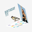Rude Bird Birthday Tit Confetti-exploding Greetings Card