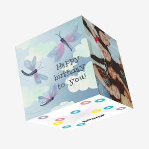 Dragonflies Happy Birthday To You Confetti-exploding Greetings Card