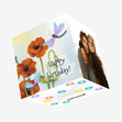 Dragonfly On Flower Happy Birthday Confetti-exploding Greetings Card