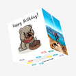 Cute Little French Bulldog Happy Birthday Confetti-exploding Greetings Card