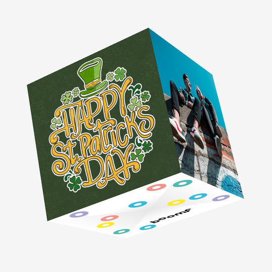 Green Hat And Shamrocks St. Patrick's Day Confetti-exploding Greetings Card