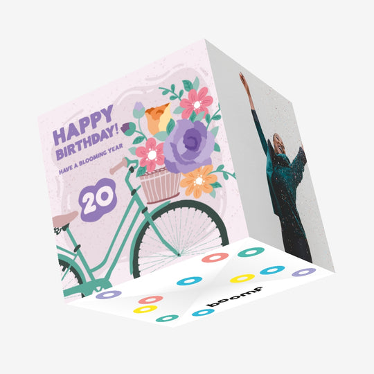 20th Birthday Have A Blooming Year Confetti-exploding Greetings Card