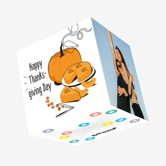 Happy Thanksgiving Pumpkin Pie Confetti-exploding Greetings Card