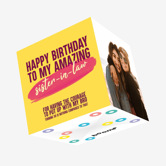 Funny Joke Happy Birthday Sister-In-Law Confetti-exploding Greetings Card